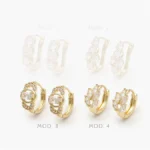 Arracadas Zirconias Blancas Chapa de Oro Grupo 14