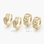 Arracadas Zirconias Blancas Chapa de Oro Grupo 19