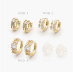Arracadas Huggies Zirconias Blancas Chapa de Oro Grupo 10 - Modelo 1