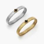 Brazalete Elástico Flor Acero Inoxidable 792 - Oro
