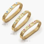 Brazalete Elástico Ojos Turcos Acero Inoxidable 800 - Modelo 1