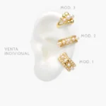 Cuffs Perlas y Zirconias Blancas Chapa de Oro 133