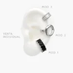 Cuff Zirconias Blancas y Negras Chapa de Rodio 136
