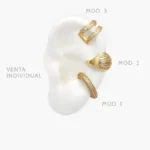 Cuff Zirconias Blancas Chapa de Oro 145