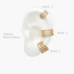 Cuff Zirconias Blancas Chapa de Oro 146