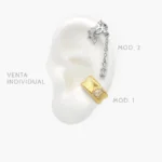 Cuffs Zirconia Blanca Chapa de Oro/Rodio 148