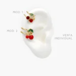 Cuff Cereza Esmalte Rojo Chapa de Oro 149