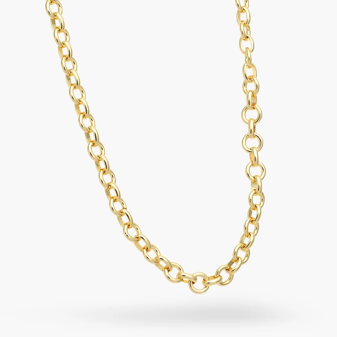 CD0562-1 Collar Cadena Eslabones 1x1 Chapa de Oro 562-1 - Imagen 1
