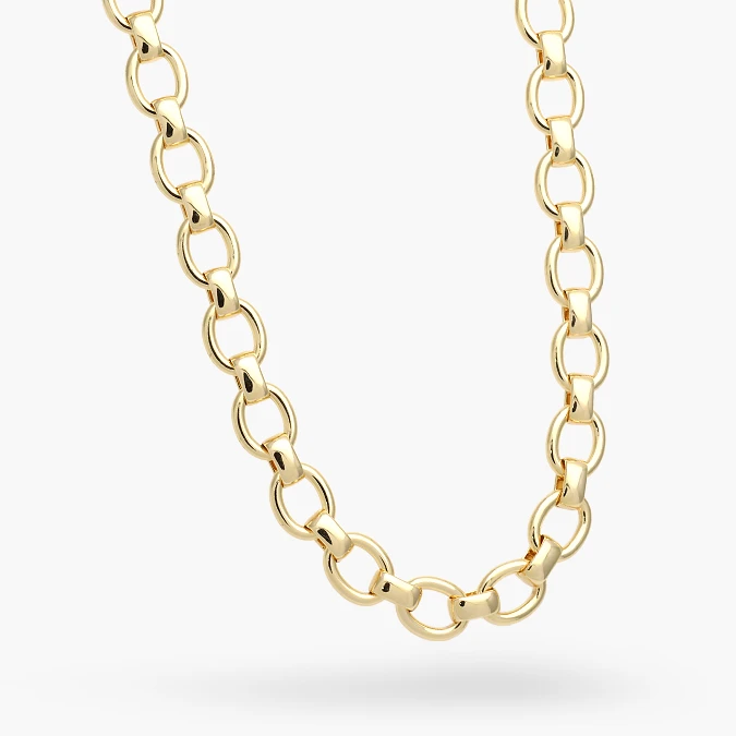 CD0563-1 Collar Cadena Eslabones 1x1 Chapa de Oro 563-1 - Imagen 1