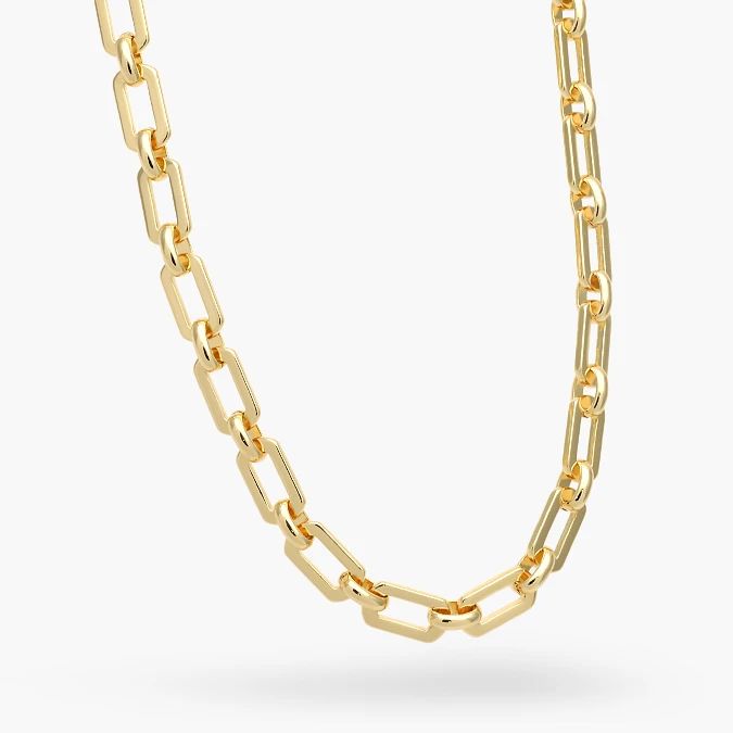 CD0566 Collar Cadena Chapa de Oro 566 - Imagen 1
