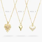 Collar Corazón Zirconias Blancas Chapa de Oro 681