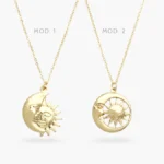 Collar Sol & Luna Liso Sin Piedras Chapa de Oro 682