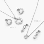 Juego Mariposas Zirconias Blancas Chapa de Rodio 133 - Modelo 1