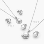 Juego Perlas Zirconias Blancas Chapa de Rodio 142 - Modelo 1