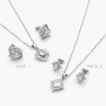 Juego Zirconias Zirconias Blancas Chapa de Rodio 147 - Modelo 1
