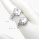Anillo Ajustable Zirconia Blanca Chapa de Rodio 1257 - Modelo 1