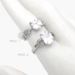 Anillo Ajustable Zirconia Chapa de Rodio 1260 - Modelo 1