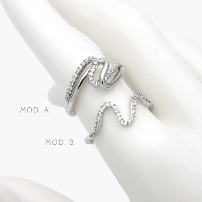 CTB1274 Anillo Zirconias Chapa de Rodio 1274 - Imagen 1