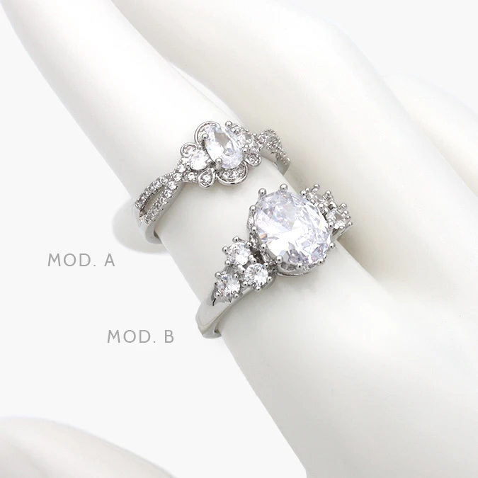CTB1279 Anillo Zirconia Chapa de Rodio 1279 - Imagen 1