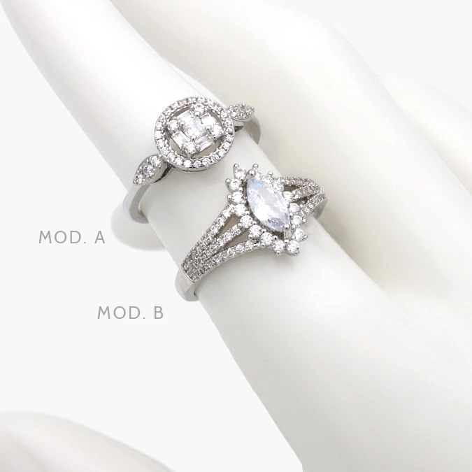 CTB1283 Anillo Zirconia Chapa de Rodio 1283 - Imagen 1