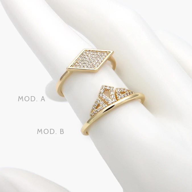 CTB1295 Anillo Zirconias Chapa de Oro 1295 - Imagen 1