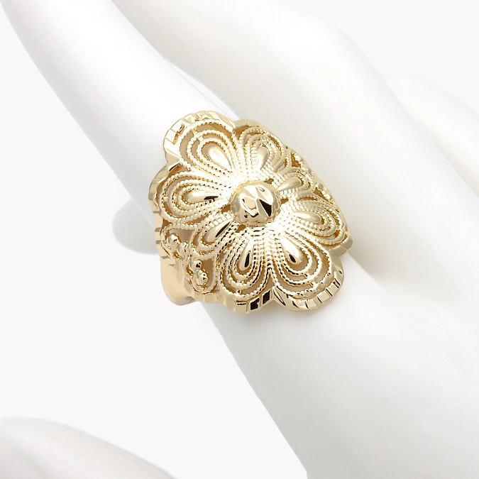 CTB1300 Anillo Flor Chunky Chapa de Oro 1300 - Imagen 1