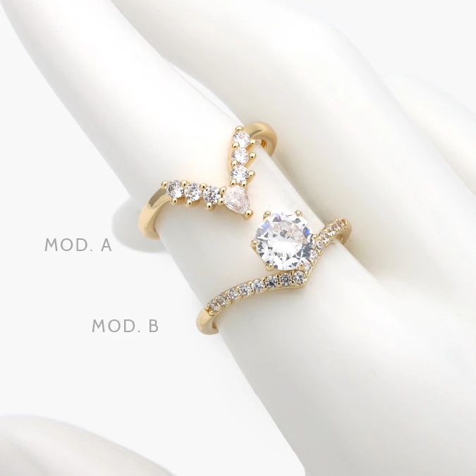 CTB1305 Anillo Zirconia Chapa de Oro 1305 - Imagen 1