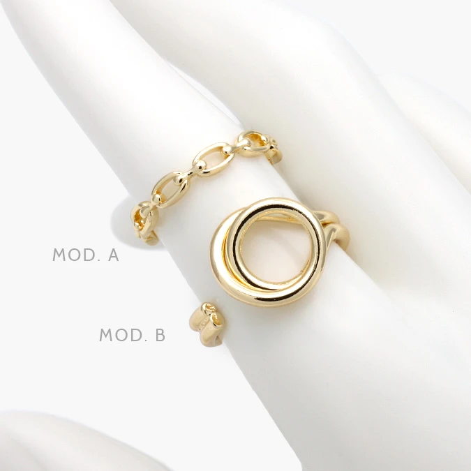 CTB1320 Anillo Ajustable Chapa de Oro Eslabones 1320 - Imagen 1
