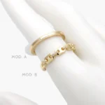 Anillo Liso Chapa de Oro Eslabones 1323