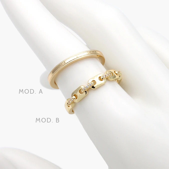 CTB1323 Anillo Liso Chapa de Oro Eslabones 1323 - Imagen 1