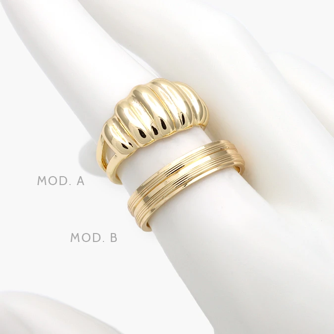 CTB1325 Anillo Ajustable Chunky Chapa de Oro 1325 - Imagen 1