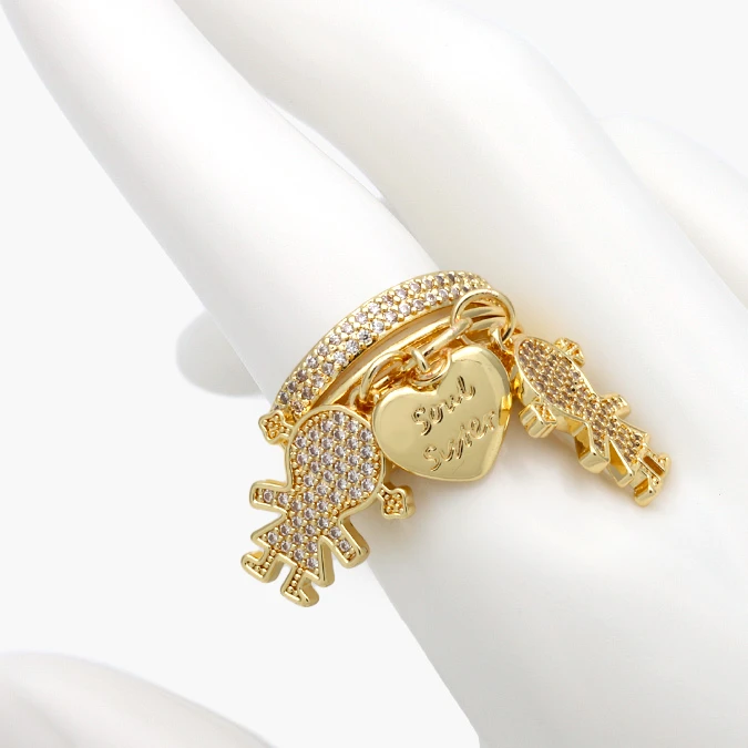 CTB1326-1 Anillo Ajustable Niños Zirconias Chapa de Oro 1326-1 - Imagen 1