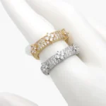 Anillo Churumbela Ajustable Zirconias Blancas Chapa de Oro 1335