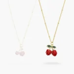 Collar Cerezas Fresas Rojas Chapa de Oro 683 - Modelo 1