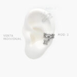 Cuff Zirconia Blanca Colgante Chapa de Rodio 141