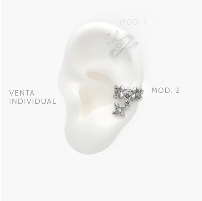 ca60141 Cuff Zirconia Blanca Colgante Chapa de Rodio 141 - Imagen 1