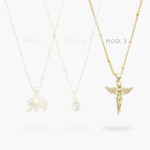 Collar Ángel Zirconias Blancas Chapa de Oro 684
