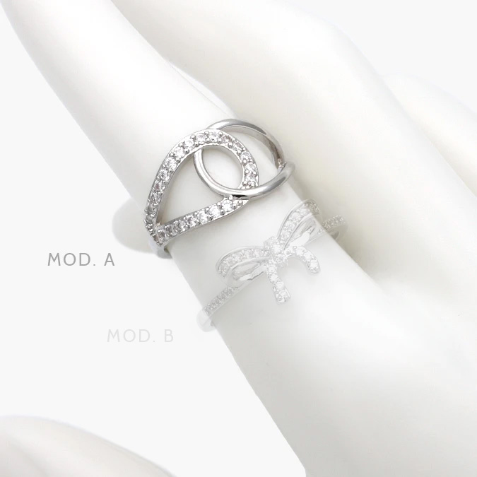 ctb1276 Anillo Zirconia Chapa de Rodio 1276 - Imagen 1
