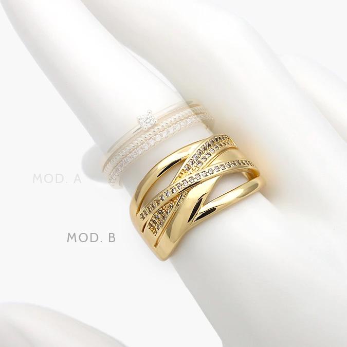 ctb1312 Anillo Zirconia Chapa de Oro 1312 - Imagen 1