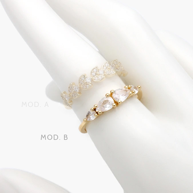 ctb1317 Anillo Churumbela Zirconia Chapa de Oro 1317 - Imagen 1