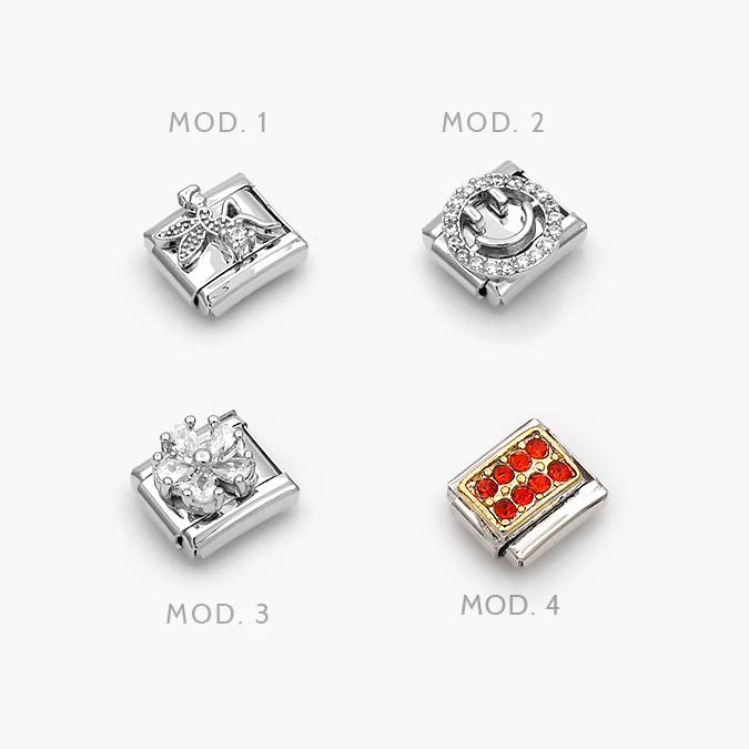 nom41 Charm Zirconias Acero Inoxidable - Imagen 1