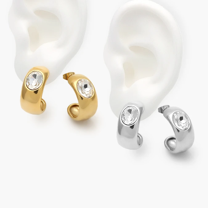 AA10288 Aretes Zirconia Acero Inoxidable 288 - Imagen 1