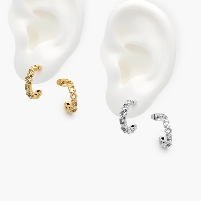 AA10292 Aretes Zirconia Blanca Acero Inoxidable 292 - Imagen 1