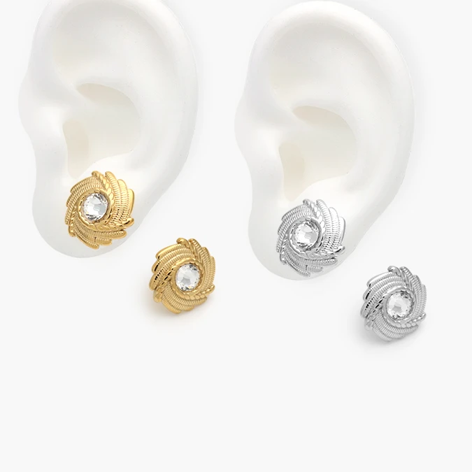 AA10300 Aretes Zirconia Blanca Acero Inoxidable 300 - Imagen 1