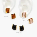 Aretes Zirconia Color Acero Inoxidable 303 - Modelo 1