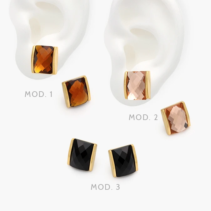 AA10303 Aretes Zirconia Color Acero Inoxidable 303 - Imagen 1