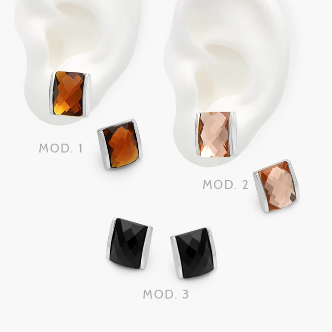 AA10304 Aretes Zirconia Color Acero Inoxidable 304 - Imagen 1