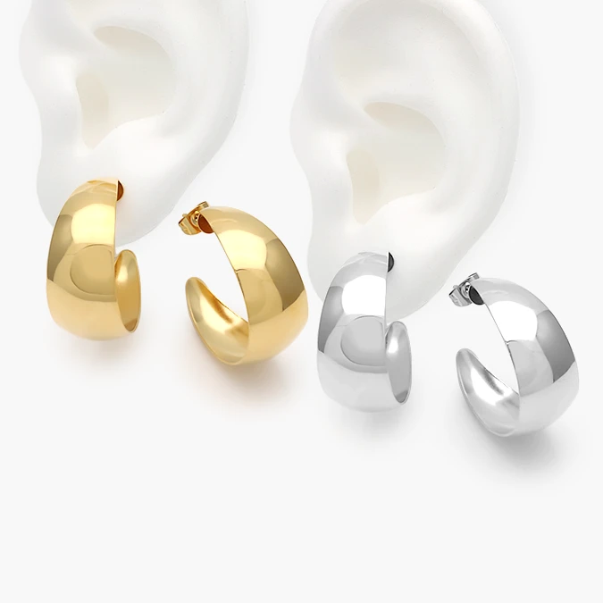 AA10306 Aretes Lisos Acero Inoxidable 306 - Imagen 1
