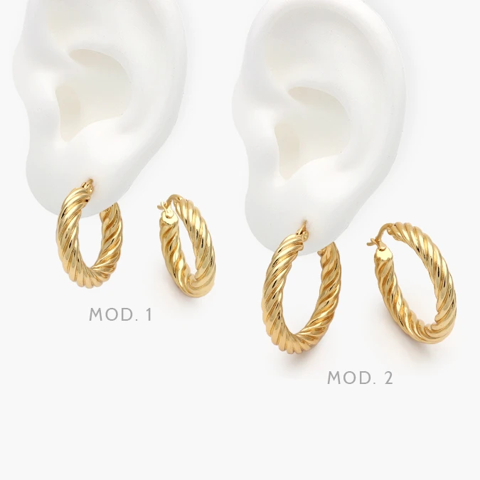 AA40210 Aretes Torcidos Acero Inoxidable 210 - Imagen 1