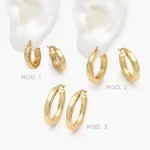Aretes Lisos Acero Inoxidable 211 - Modelo 2